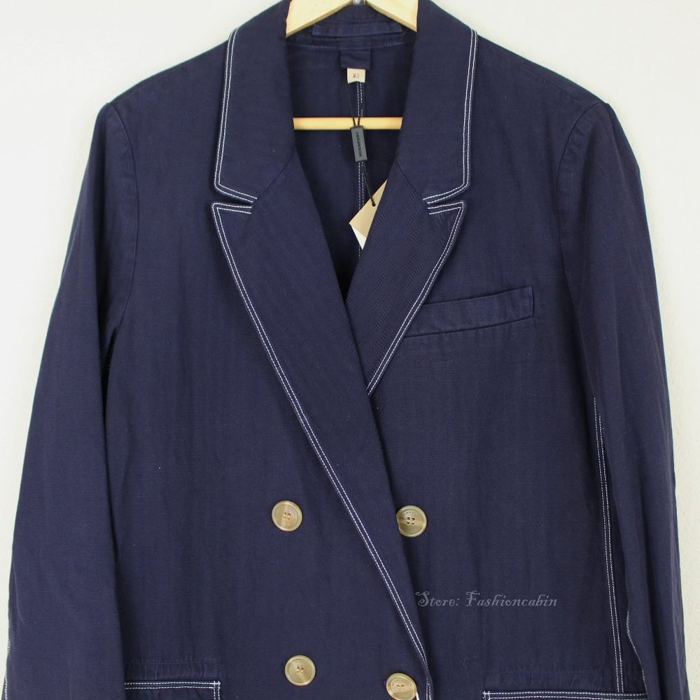 NWT Burberry Topstitched Double-breasted Coat - Picture 8 of 16